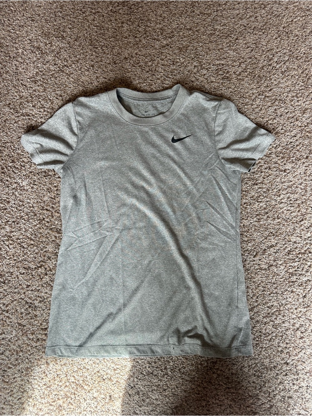 Nike Women's Light Heather Gray Short-Sleeve Crew Tee-- Dri-fit